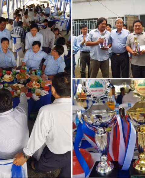 Cuộc thi uống rượu giỏi “Tửu vương chi bảo” tại Công ty TNHH MTV Khai thác và Chế biến đá An Giang. Ảnh chụp màn hình Cuộc thi uống rượu giỏi “Tửu vương chi bảo” tại Công ty TNHH MTV Khai thác và Chế biến đá An Giang. Ảnh chụp màn hình