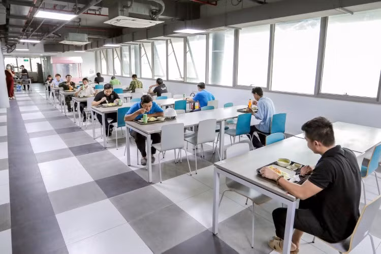 Trường ĐH Văn Lang bố trí bữa ăn dành cho cán bộ, nhân viên làm việc 3 tại chỗ.