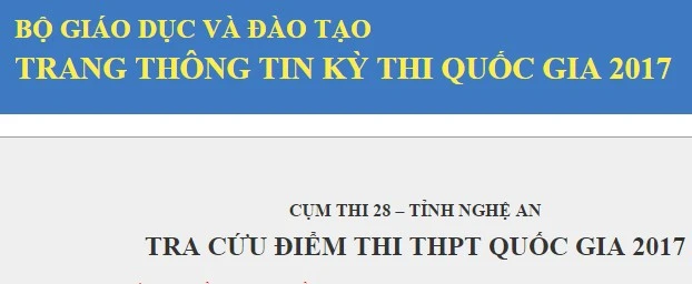 Nghệ An công bố địa chỉ tra cứu điểm thi THPT quốc gia