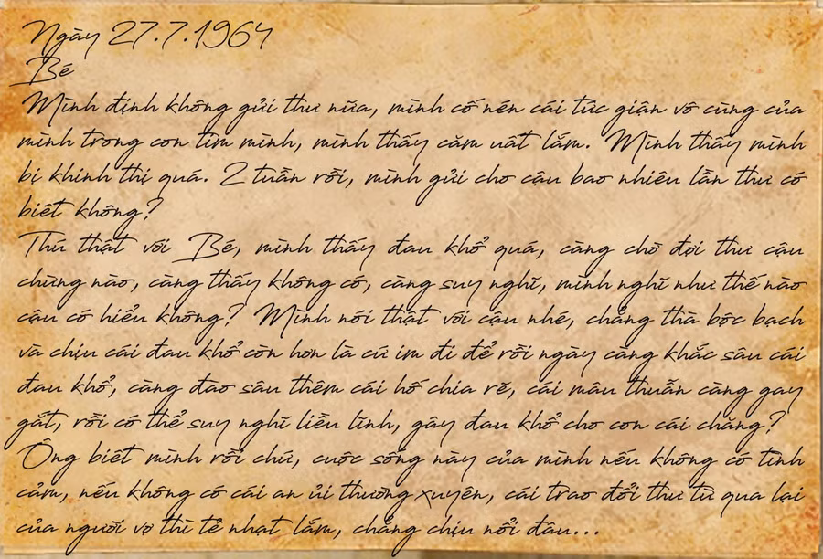Bức thư của liệt sĩ Phan Huy Chương viết ngày 27/7/1964. Bức thư của liệt sĩ Phan Huy Chương viết ngày 27/7/1964.