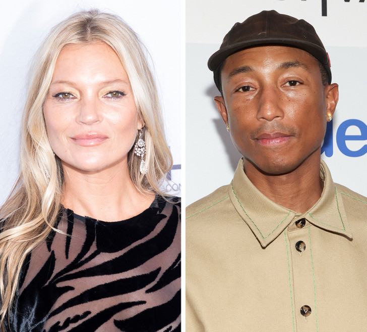Kate Moss và Pharrell Williams - 50 tuổi. Kate Moss và Pharrell Williams - 50 tuổi.