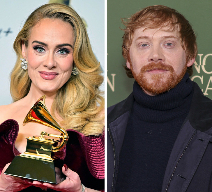 Adele và Rupert Grint - 35 tuổi. Adele và Rupert Grint - 35 tuổi.