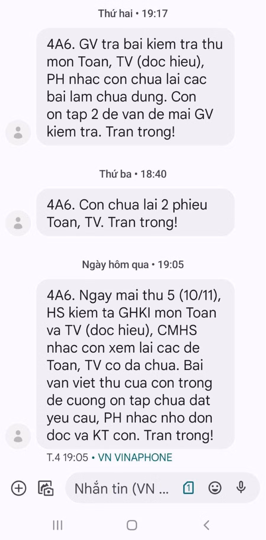 Thông tin không dấu khiến phụ huynh khó khăn tiếp nhận. Ảnh: TG