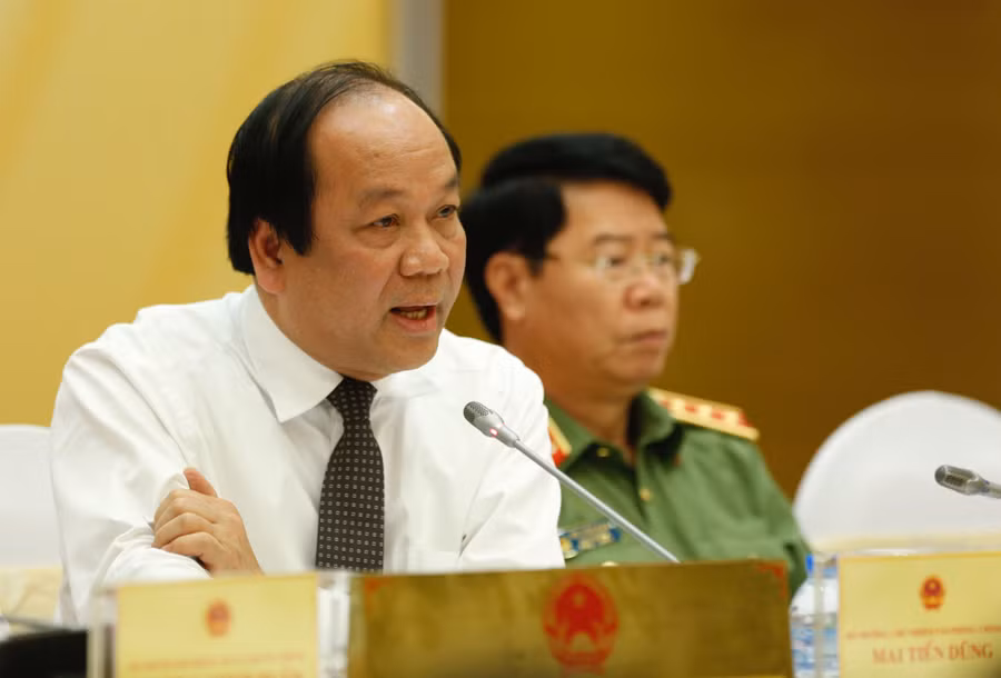 Bộ trưởng, Chủ nhiệm VPCP Mai Tiến Dũng tại buổi họp báo. Ảnh: VGP/Nhật Bắc