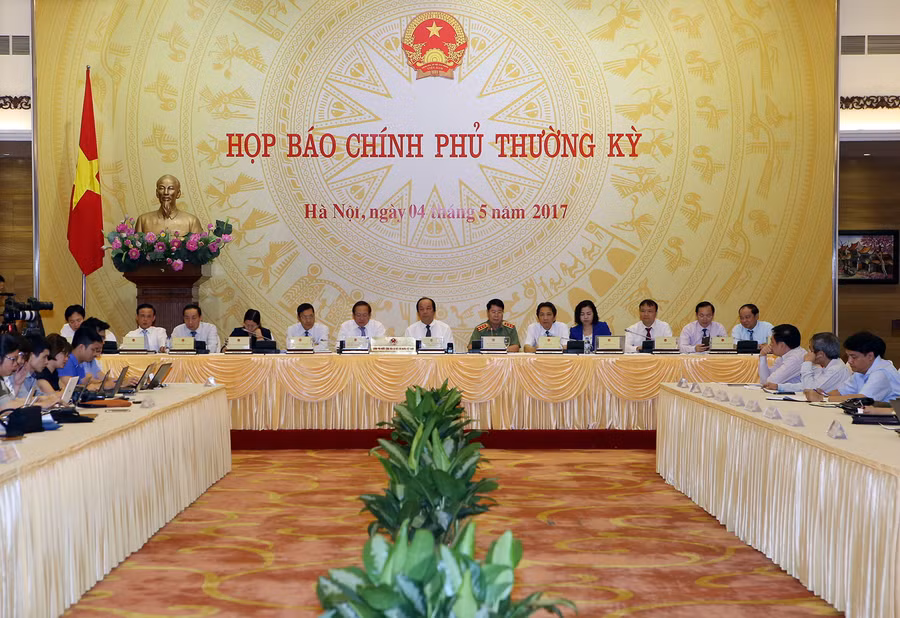 Toàn cảnh phiên họp báo. Ảnh: VGP/Nhật Bắc