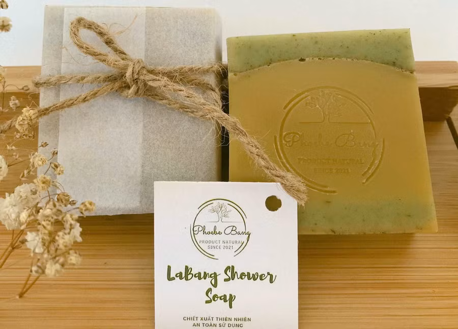 Sản phẩm xà phòng tắm lá bàng của nhóm sinh viên Trường Đại bọc Kiên Giang.