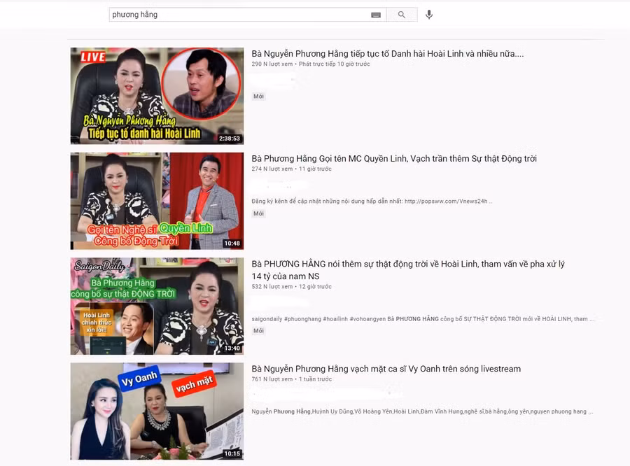 Nhiều clip đoạn video livestream của bà Phương Hằng do các chủ kênh cắt ghép, reup lại.