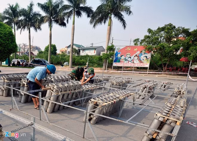 Các trận địa pháo hoa mừng giải phóng thủ đô đã sẵn sàng