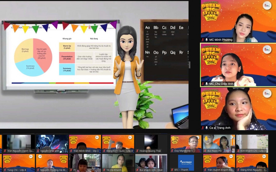 Cô Iris - Phó hiệu trưởng ảo của iSMART Online School - ra mắt tại lễ khai giảng.
