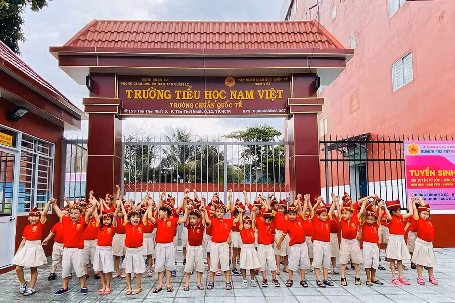 Học sinh Trường Tiểu học Nam Việt (Quận 12, TPHCM). Ảnh: Nam Việt CS5