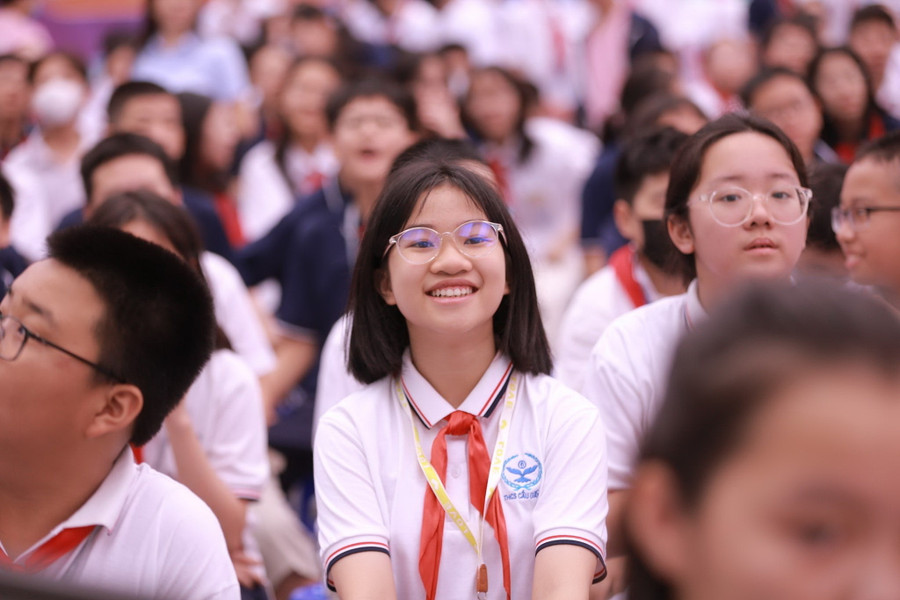 Học sinh Trường THCS Cầu Giấy (quận Cầu Giấy, Hà Nội). Ảnh: TG Học sinh Trường THCS Cầu Giấy (quận Cầu Giấy, Hà Nội). Ảnh: TG