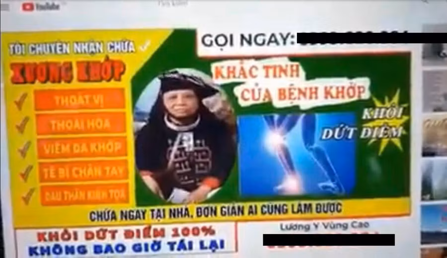 Quảng cáo trên mạng với những lời khẳng định về tác dụng chữa bệnh của những bài thuốc chưa có kiểm chứng.
