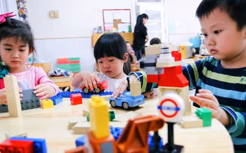 Children play in a classroom at Beijings Little Oaky kindergarten. Photo: Simon Song 