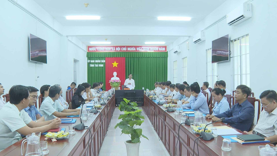 Tỉnh Trà Vinh họp Ban Chỉ đạo Kỳ thi tốt nghiệp THPT năm 2023. Ảnh: H. Hà.
