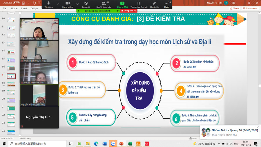 Lớp học ảo của khóa bồi dưỡng cán bộ quản lý, giáo viên tại tỉnh Quảng Trị. Ảnh: TG Lớp học ảo của khóa bồi dưỡng cán bộ quản lý, giáo viên tại tỉnh Quảng Trị. Ảnh: TG