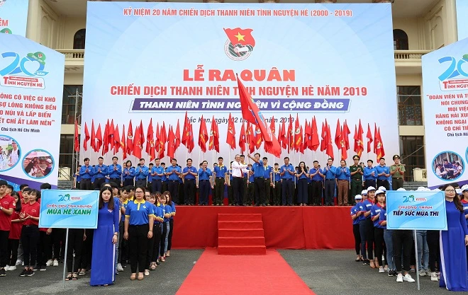 Ra quân Chiến dịch Thanh niên tình nguyện hè năm 2019.