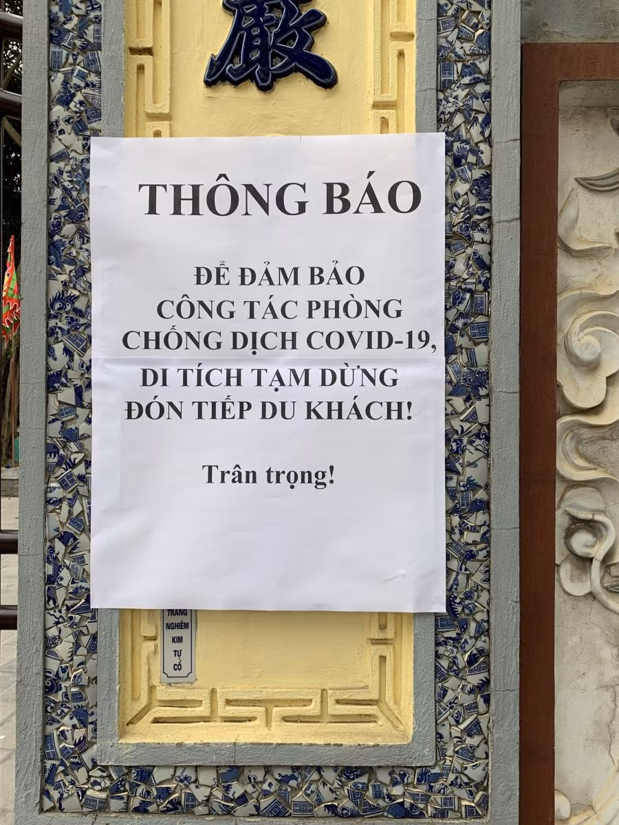 Thông báo dừng đón khách.