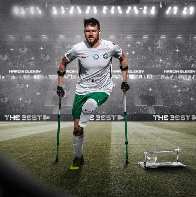 Câu chuyện giành Puskas 2022 của Marcin Oleksy đã truyền cảm hứng cho nhiều người. Ảnh: Reuters