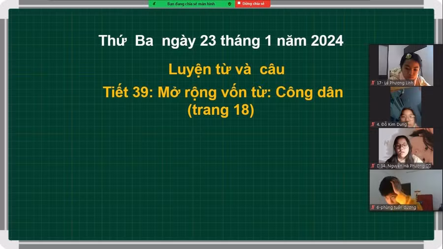 Học sinh Trường Tiểu học Đường Lâm chuyển sang trạng thái học trực tuyến.