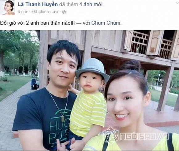 Lã Thanh Huyền rạng rỡ đi chơi cùng chồng và con trai
