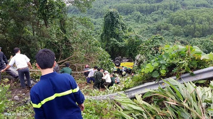 Hiện trường vụ tai nạn. Ảnh: Trường CĐ Kiên Giang.