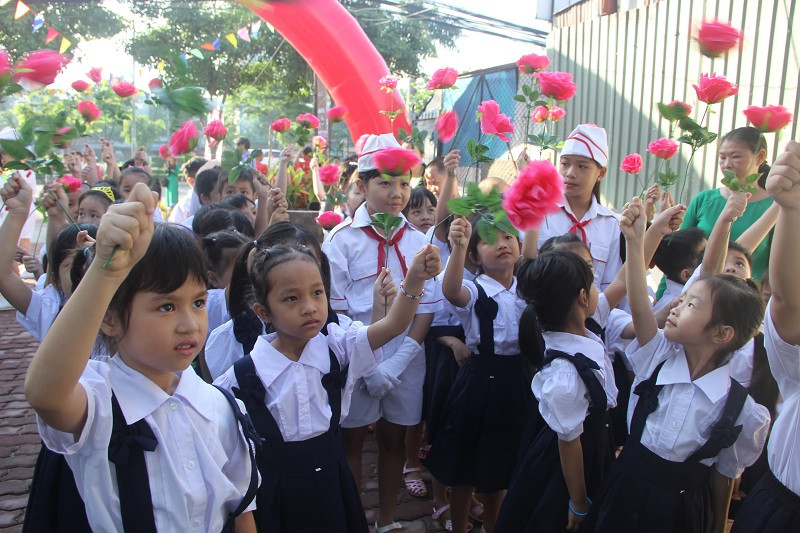 Học sinh TP.HCM trong lễ khai giảng năm học. Ảnh minh hoạ 