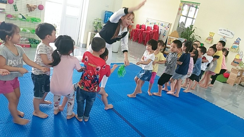 Cô trò Trường Mầm non Liên Hồng (TP Hải Dương, tỉnh Hải Dương). Ảnh: NVCC