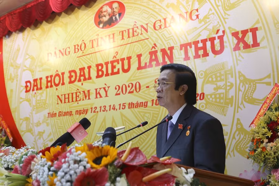 Bí thư Tỉnh ủy Tiền Giang Nguyễn Văn Danh phát biểu khai mạc.