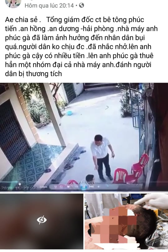 Hình ảnh và Clip "tố" Tổng Giám đốc Cty Phúc Tiến thuê giang hồ đánh người trọng thương