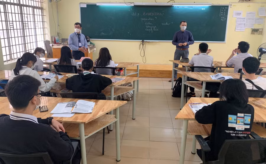 Tiết học tiếng Anh của học sinh hệ 9+ Trường Cao đẳng Quốc tế TPHCM.