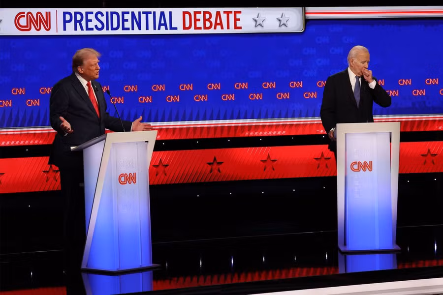 Ông Joe Biden ho trong cuộc tranh luận Tổng thống với ông Donald Trump.