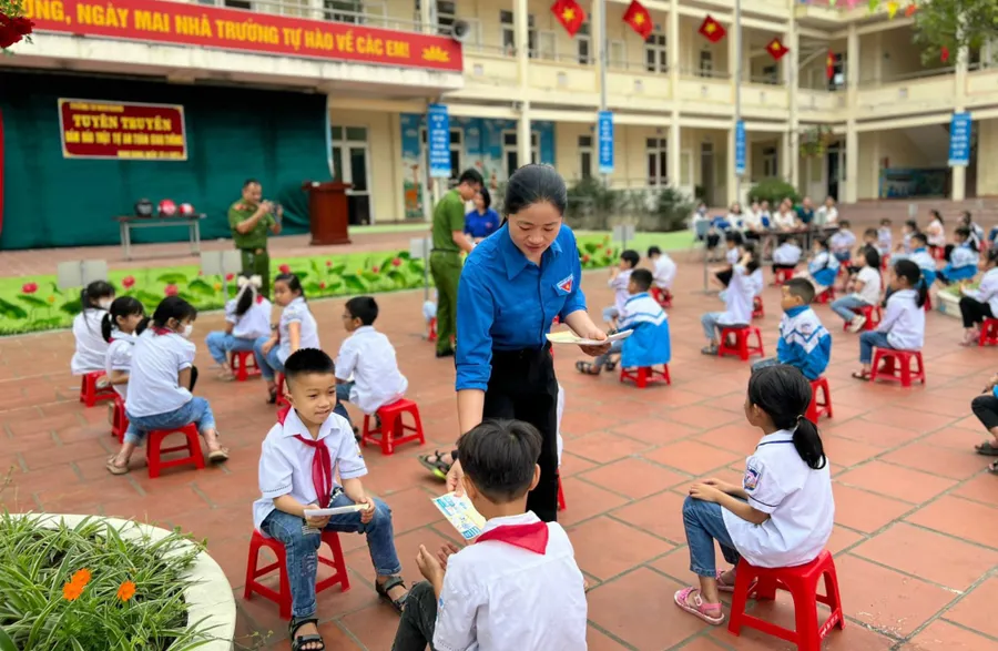 Một hoạt động của Trường Tiểu học Ninh Giang (Hoa Lư, Ninh Bình). Ảnh: NTCC