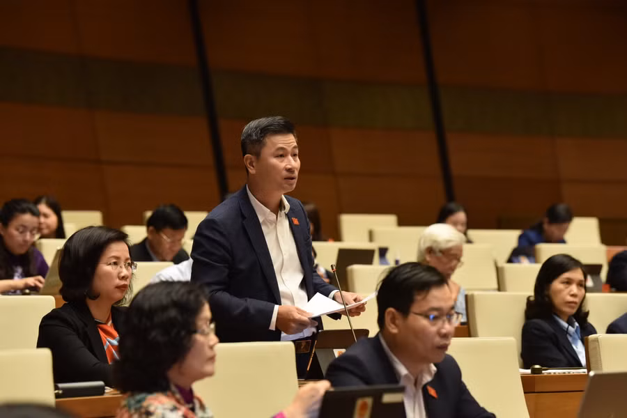 ĐBQH Nguyễn Phi Thường (TP Hà Nội) phát biểu.