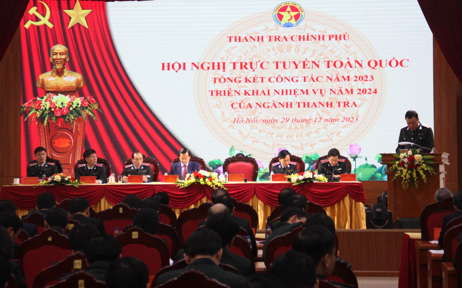 Hội nghị trực tuyến tổng kết công tác năm 2023 và triển khai nhiệm vụ năm 2024 của ngành Thanh tra.