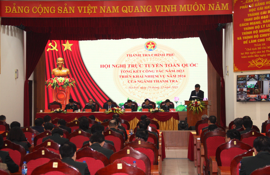 Toàn cảnh Hội nghị tại điểm cầu Thanh tra Chính phủ.