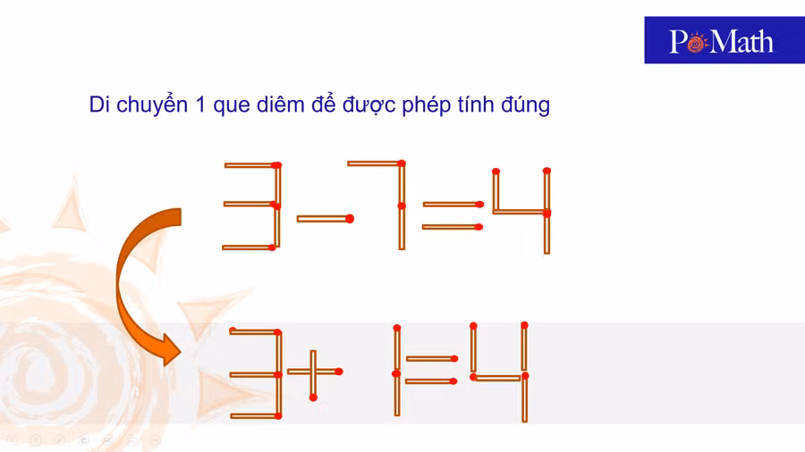 Trò chơi với các que diêm khiến các em hứng thú với phép tính hơn.