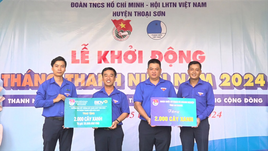 Tuổi trẻ huyện Thoại Sơn (An Giang) khởi động Tháng Thanh niên năm 2024.