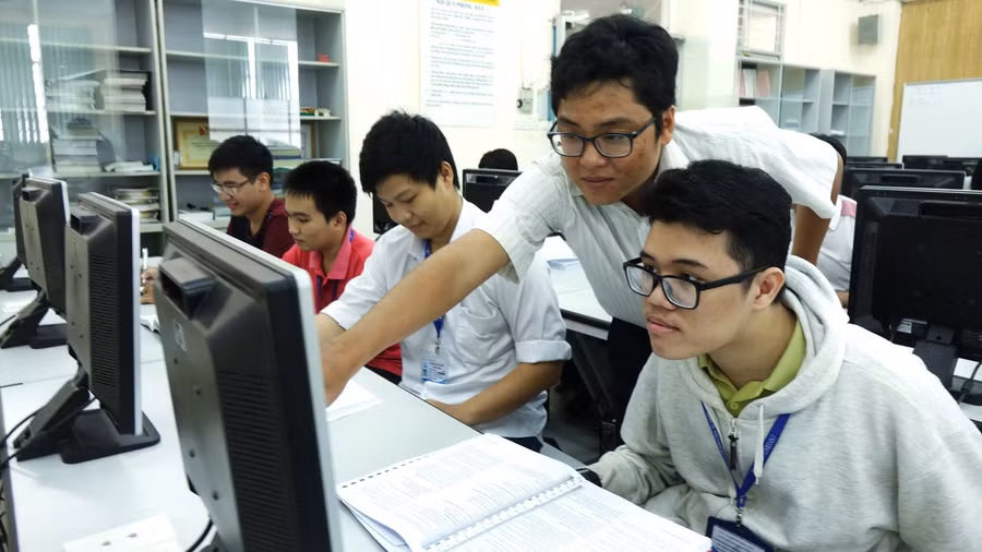 Sinh viên Trường ĐH Khoa học tự nhiên (ĐH Quốc gia TP.HCM) trong giờ học. Ảnh: N. Hùng