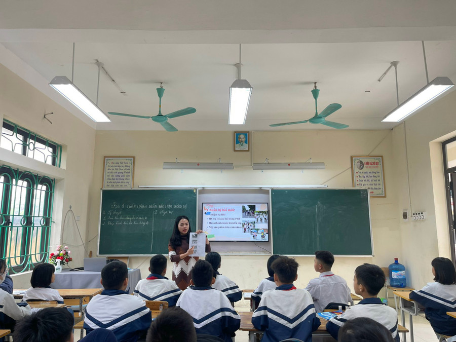 Giờ học tại Trường THCS Việt Yên (huyện Việt Yên, Bắc Giang).