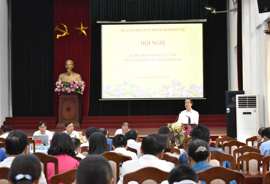 Hội nghị tiếp xúc cử tri huyện Thanh Trì với Đoàn đại biểu Quốc hội TP.Hà Nội trước kỳ họp thứ 6, Quốc hội khóa XV. Hội nghị tiếp xúc cử tri huyện Thanh Trì với Đoàn đại biểu Quốc hội TP.Hà Nội trước kỳ họp thứ 6, Quốc hội khóa XV.