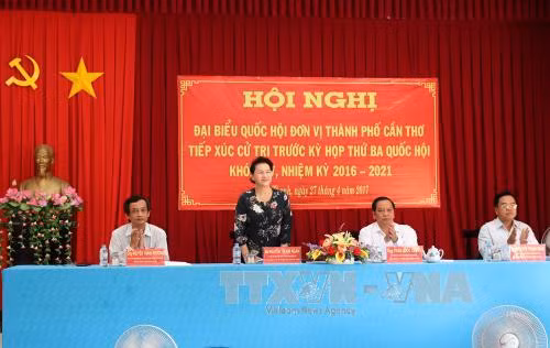 Chủ tịch Quốc hội Nguyễn Thị Kim Ngân phát biểu. Ảnh: TTXVN