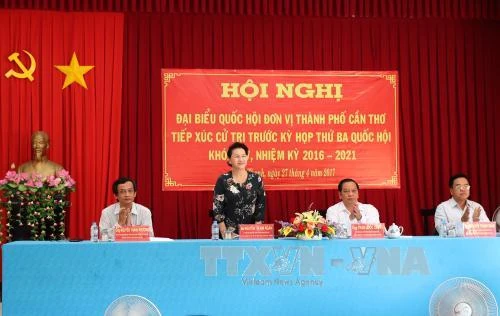 Chủ tịch Quốc hội Nguyễn Thị Kim Ngân phát biểu. Ảnh: TTXVN