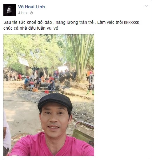 Hình ảnh mới nhất được Hoài Linh chia sẻ trên trang cá nhân cách đây vài giờ Untitled