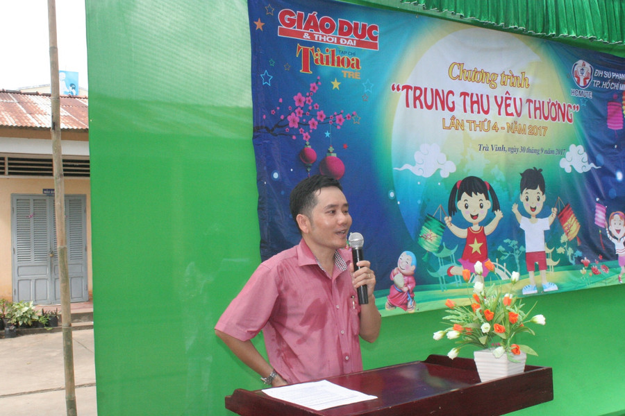 Ông Hoàng Công Chương, đại diện Báo GD&TĐ phát biểu tại buổi lễ