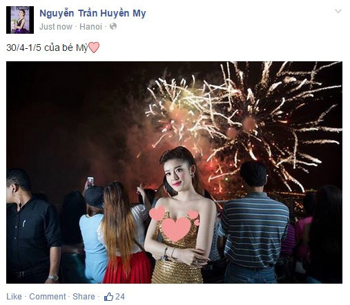 Á hậu Huyền My háo hức khoe ảnh đi xem pháo hoa. Á hậu Huyền My háo hức khoe ảnh đi xem pháo hoa.