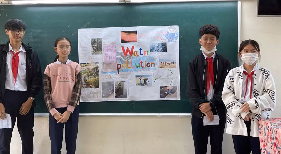 Học sinh Trường THCS Trưng Vương được giáo viên giao các dự án học tập và theo dõi tiến độ thực hiện thông qua hình thức trực tuyến. Ảnh: TG