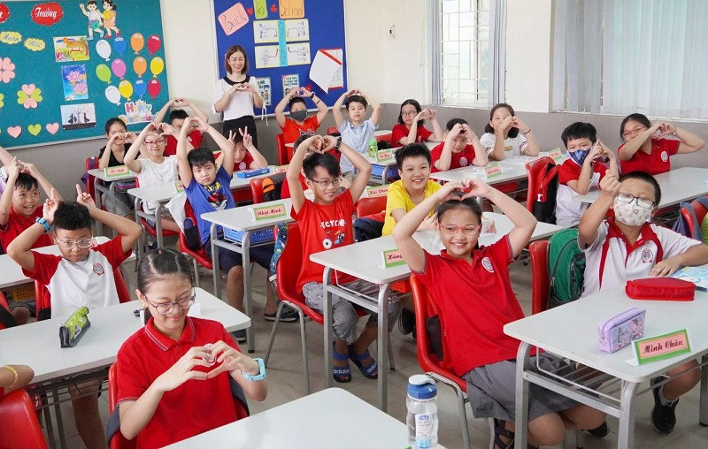 Học sinh Trường Tiểu học Lê Quý Đôn, Hà Nội trong giờ học.