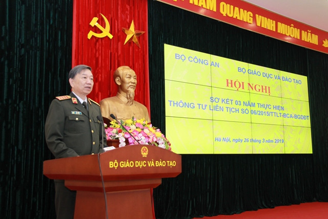 Bộ trưởng Bộ Công an Tô Lâm phát biểu tại hội nghị