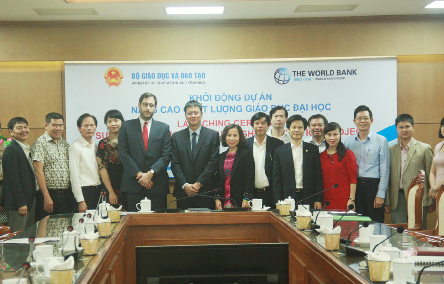 Lễ khởi động dự án có dự tham dự của Thứ trưởng Bộ GDĐT Lê Hải An, đại diện lãnh đạo một số cục vụ của Bộ GDĐT, đại diện Ngân hàng Thế giới và các trường ĐH tham gia dự án.