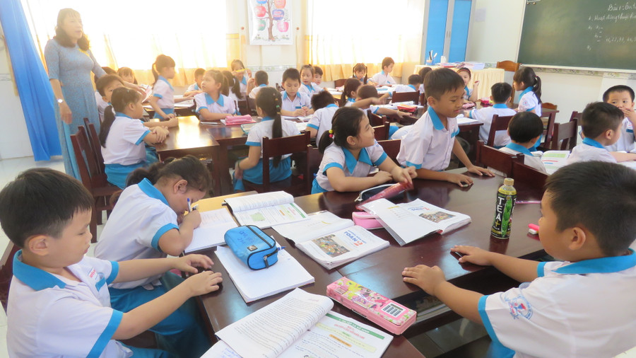 Học sinh tiểu học tại quận Bình Thủy (TP Cần Thơ).